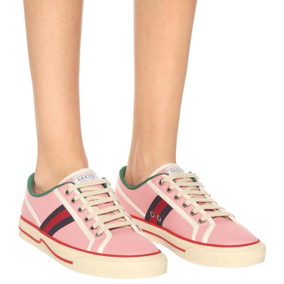 Gucci Pink Canvas Sneakers Tennis 1977 - Picture 2 of 5